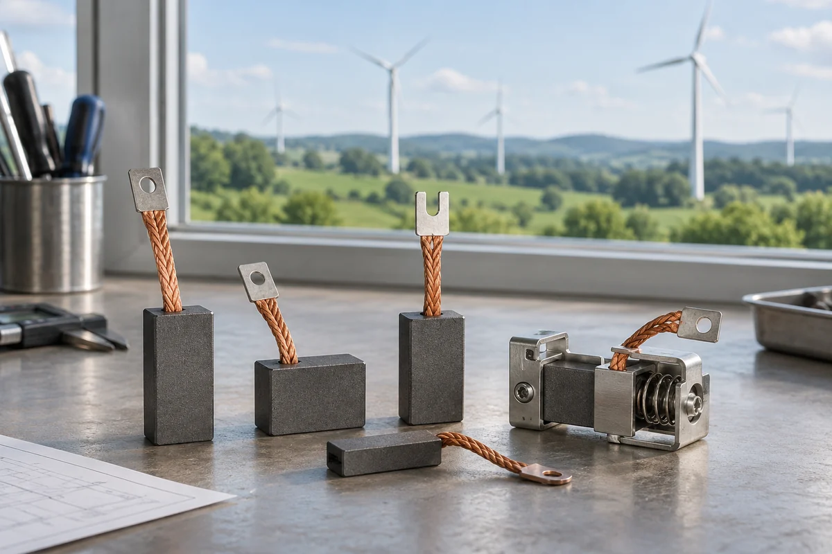 Conceptual carbon brushes for renewable energy applications